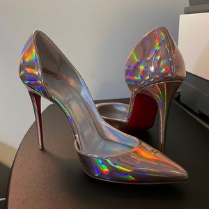 Christian Louboutin Iriza gold “wood rose” heels Size 37 100mm (7 US) BRAND NEW